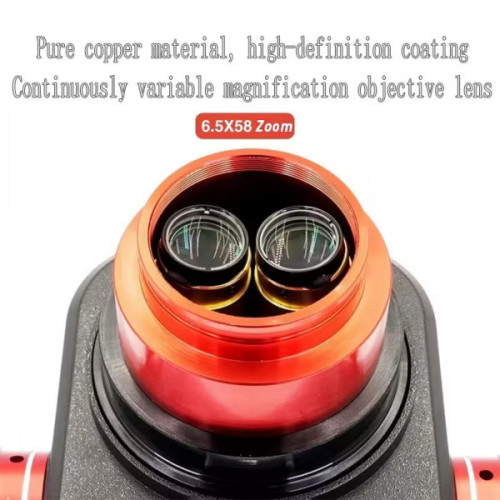 YCS-6558X 6.5X-58X Rotation Trinocular Stereo Zoom Microscope with Big Base