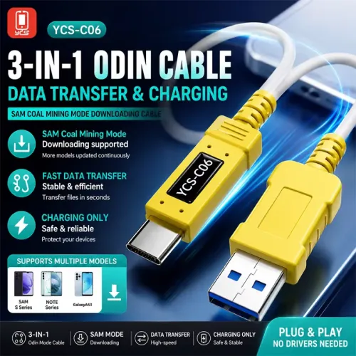 YCS-C06 USB to Type-C Download Mode Engineering Cable for Samsung S8 to S26 / Note 8 to Note 20 / A53