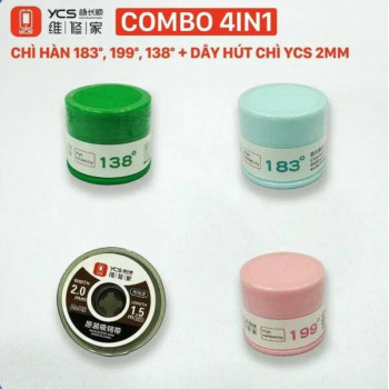 Ycs 4in1 Soldering Lead Combo (Lead 138, 199, 183 + YCS lead suction wire 2mm, 1.5M)