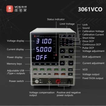 YCS 3061VCO 30V / 6A Adjustable Digital Display DC Power Supply with OCP Protection