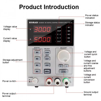 KORAD PROGRAMMABLE DC POWER SUPPLY KA3005D ( 30V~5A ) KORAD PROGRAMMABLE DC POWER SUPPLY KA3005D ( 30V~5A )
