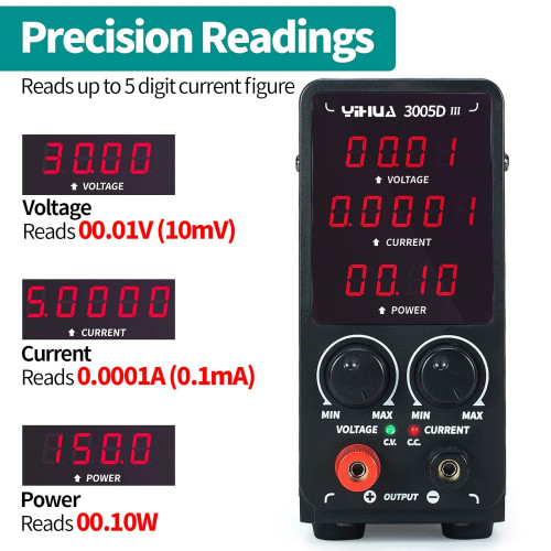 Yihua 3005D-III 30V 5A LED Digital Display Adjustable Regulated DC Power Supply